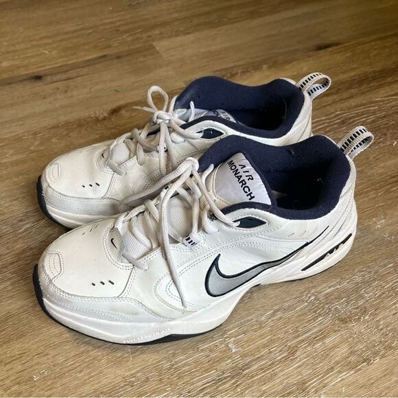 Nike Air Monarch White Leather Dad Shoes main image 4